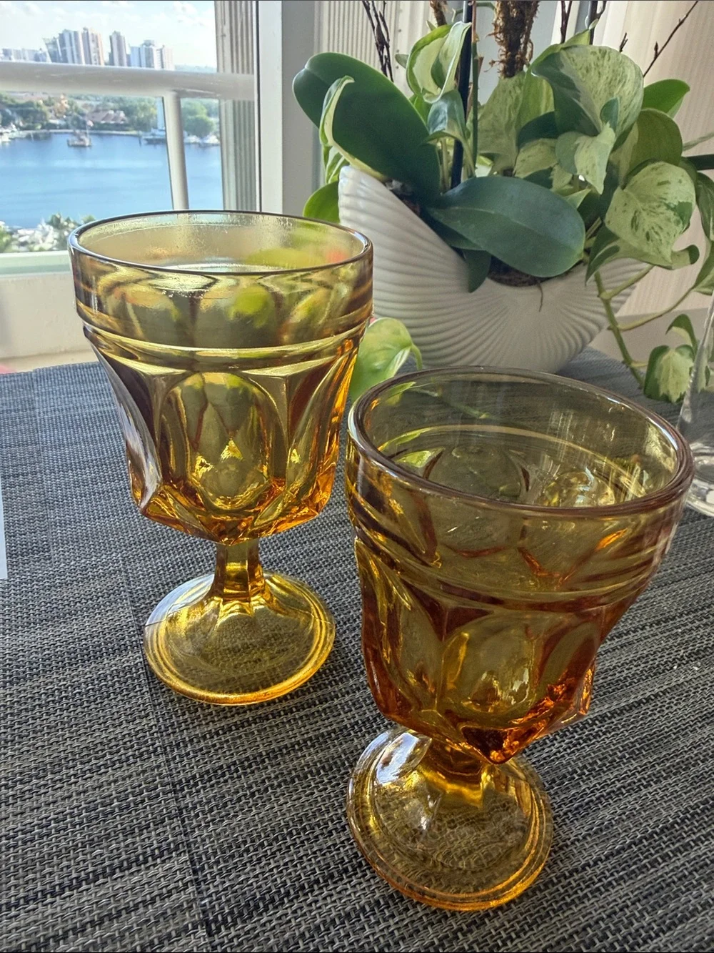 Anchor Hocking set amber